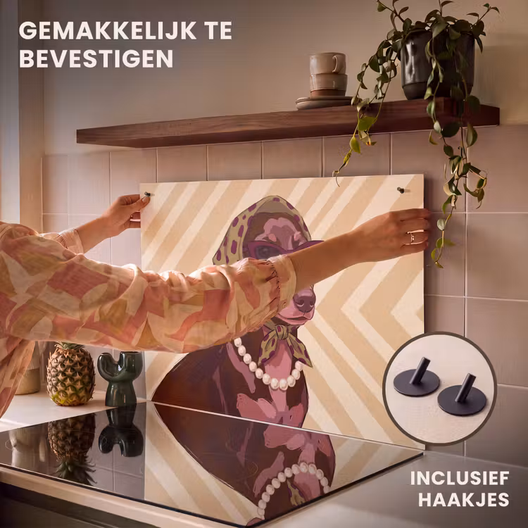 Hond - Zonnebril - Hoofddoek - Dieren - Modern Inductie beschemer met haakjes klein -ky-ophangen-nl