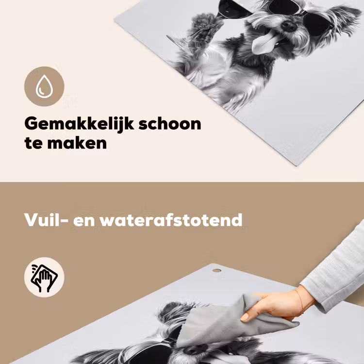 Hondje - Wijnglas - Zonnebril - Enthousiast Inductie beschemer met haakjes middel -ky-schoon-nl