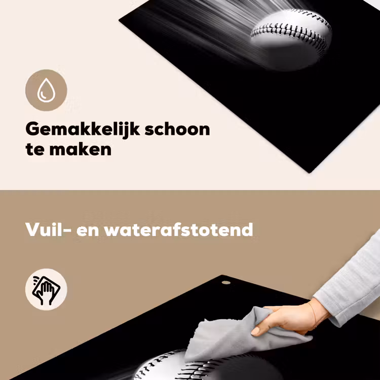 Honkbal - Wit - Vliegt Inductie beschemer met haakjes klein -ky-schoon-nl
