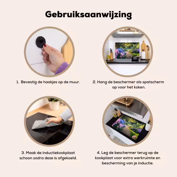 Hortensia- Park - Pad Inductie beschemer met haakjes klein -ky-gebruik-nl