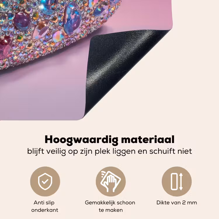 Hotdog - Steentjes - Glitters - Paars Inductie beschemer met haakjes middel -ky-onderkant-nl