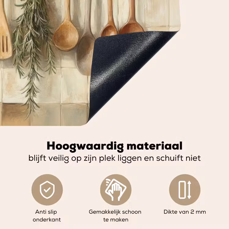 Hout - Keukengerei - Stilleven - Tegels Inductie beschemer met haakjes klein -ky-onderkant-nl