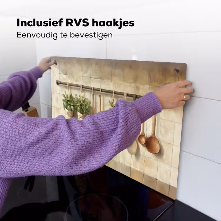 Hout - Keukengerei - Stilleven - Tegels Inductie beschemer met haakjes klein -ky-ophangen-nl