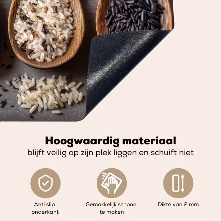 Houten - Lepels - Rijst - Zaden Inductie beschemer met haakjes klein -ky-onderkant-nl