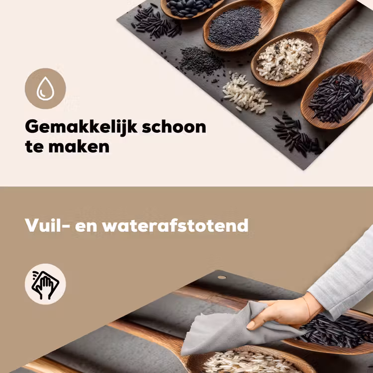 Houten - Lepels - Rijst - Zaden Inductie beschemer met haakjes klein -ky-schoon-nl