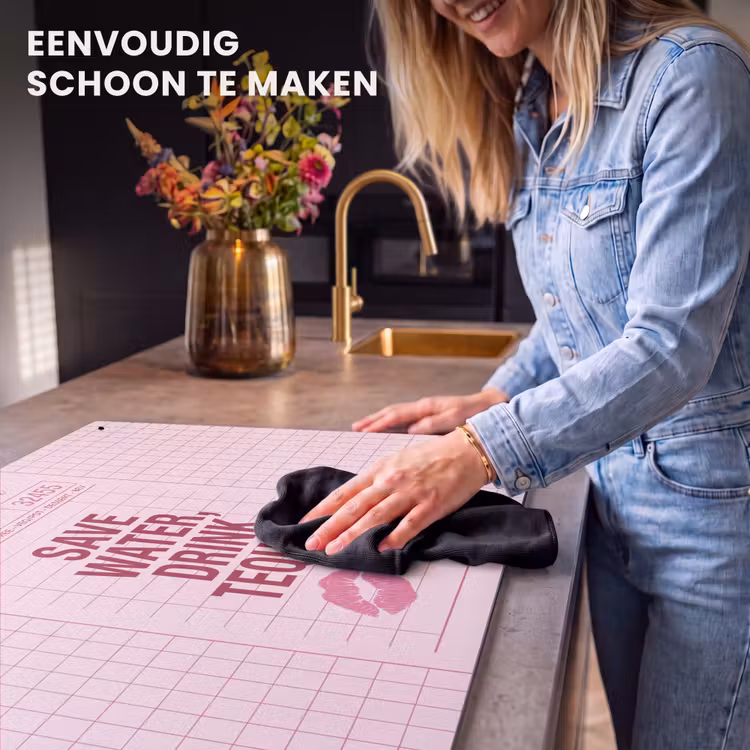 Humor - Drank - Tekst - Roze Inductie beschemer met haakjes klein -ky-schoon-nl