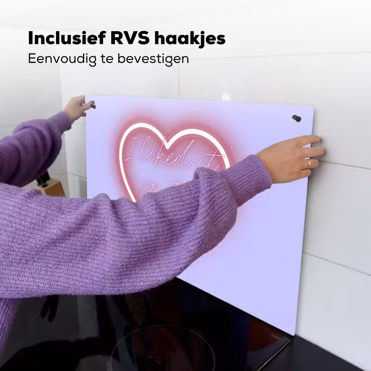 I liked it so it's mine - Neon hart - Paars Inductie beschemer met haakjes klein -ky-ophangen-nl