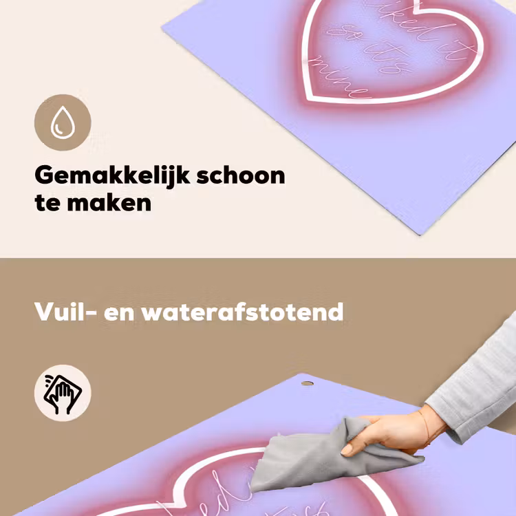 I liked it so it's mine - Neon hart - Paars Inductie beschemer met haakjes klein -ky-schoon-nl
