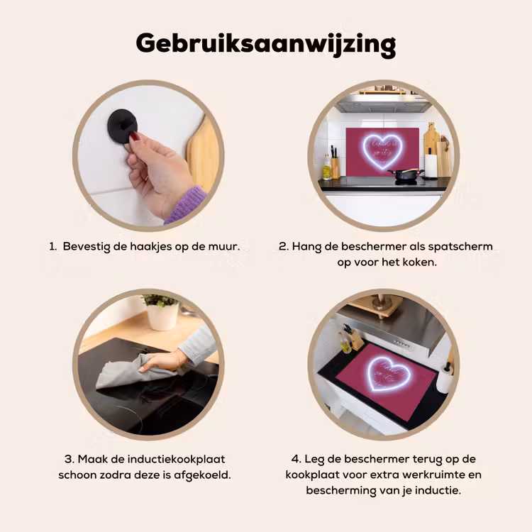 I liked it so it's mine - Neon hart - Roze Inductie beschemer met haakjes klein -ky-gebruik-nl