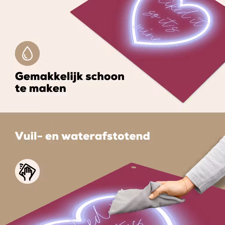 I liked it so it's mine - Neon hart - Roze Inductie beschemer met haakjes klein -ky-schoon-nl