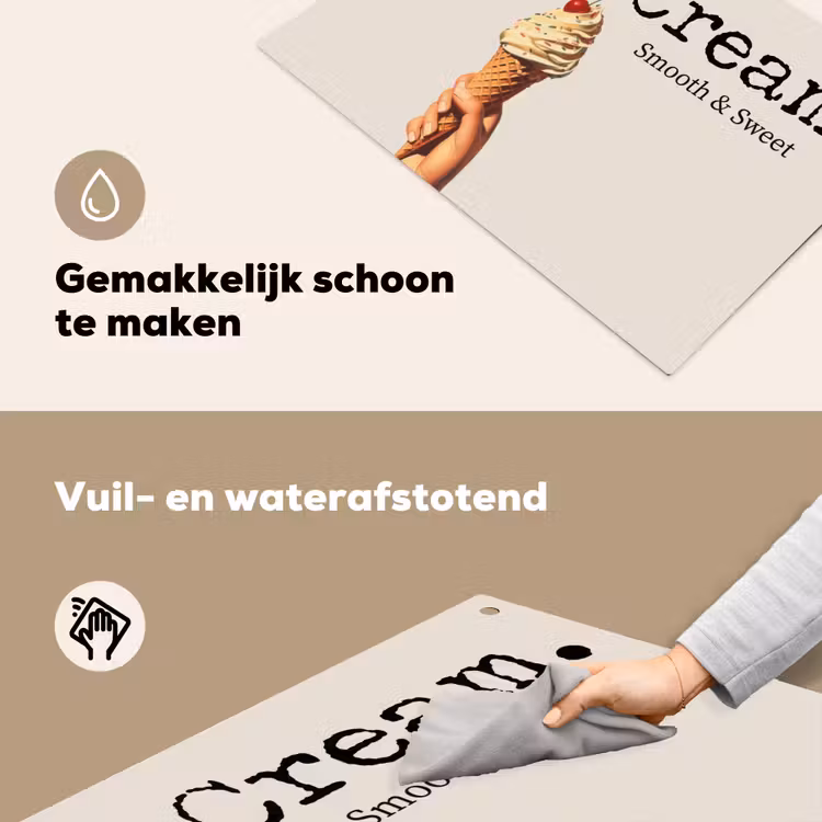 Ice cream - Softijs - Kleurrijk - Kers Inductie beschemer met haakjes klein -ky-schoon-nl