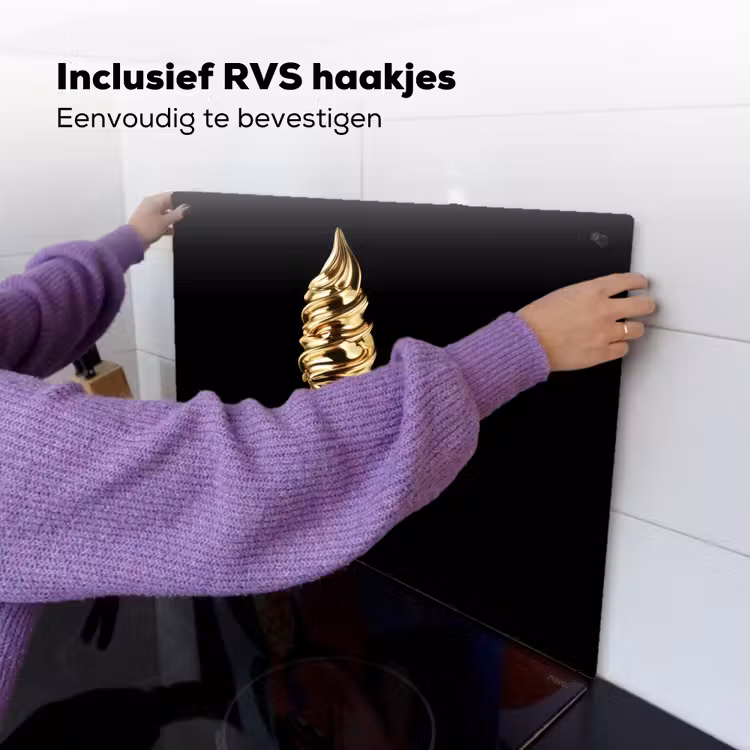 Ijs - Goud - Zwart - Eten Inductie beschemer met haakjes klein -ky-ophangen-nl
