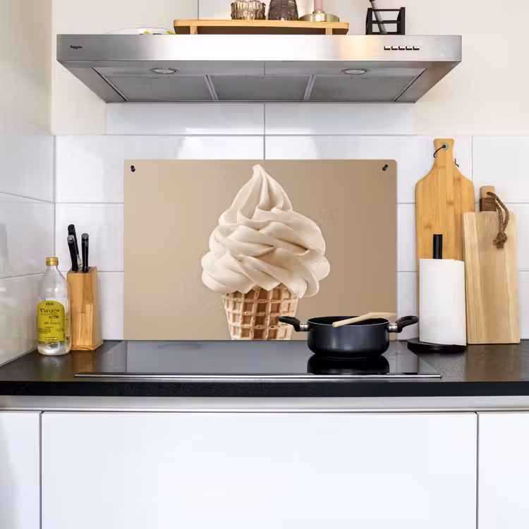 IJs - Softijs - Romig - Hoorntje - Beige Inductie beschemer met haakjes klein -sfeer2