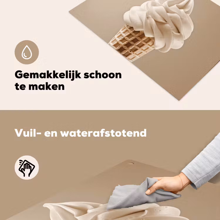 IJs - Softijs - Romig - Hoorntje - Beige Inductie beschemer met haakjes klein -ky-schoon-nl