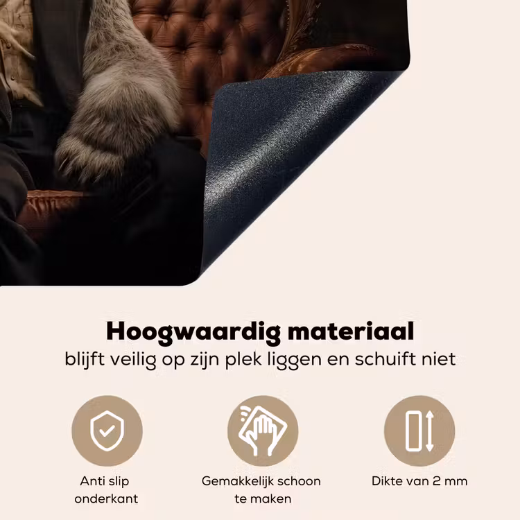 Ijsbeer - Hoed - Bril - Stoel Inductie beschemer met haakjes klein -ky-onderkant-nl