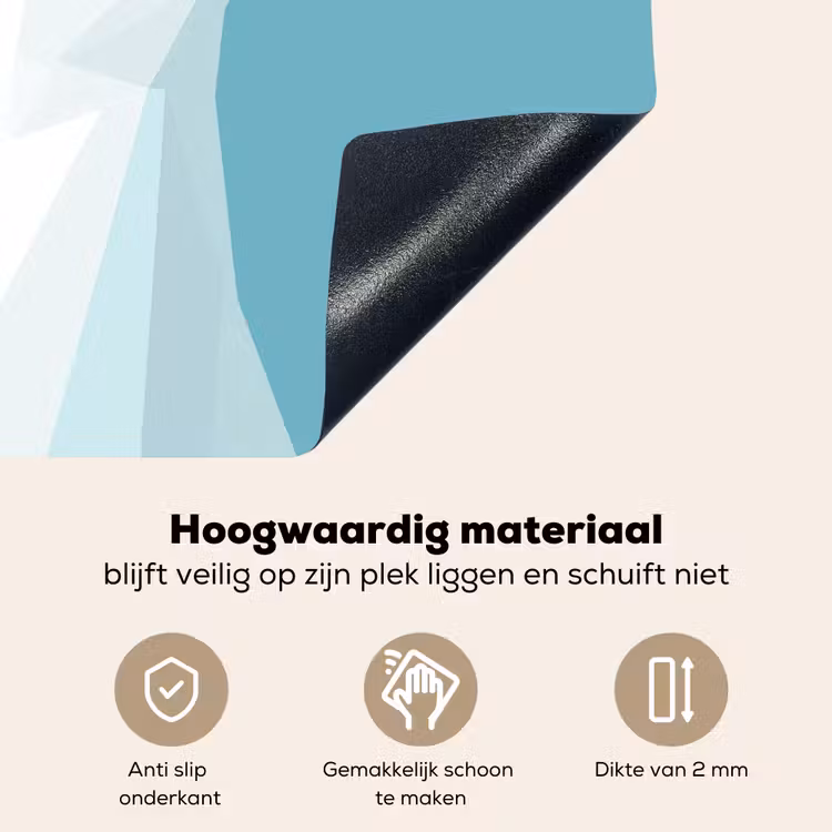 Ijsbeer - Lichtblauw - Minimalistisch Inductie beschemer met haakjes middel -ky-onderkant-nl