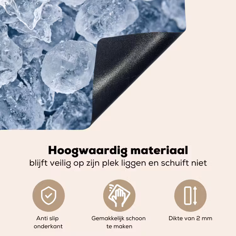 Ijsblokjes - Water - Blauw Inductie beschemer met haakjes klein -ky-onderkant-nl