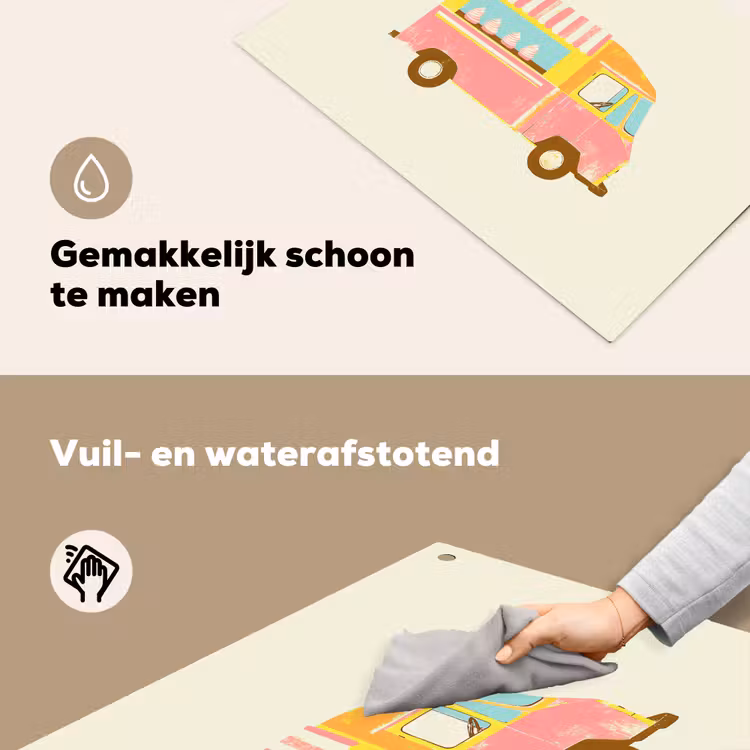 Ijskar - Retro - Softijsjes - Roze Inductie beschemer met haakjes klein -ky-schoon-nl