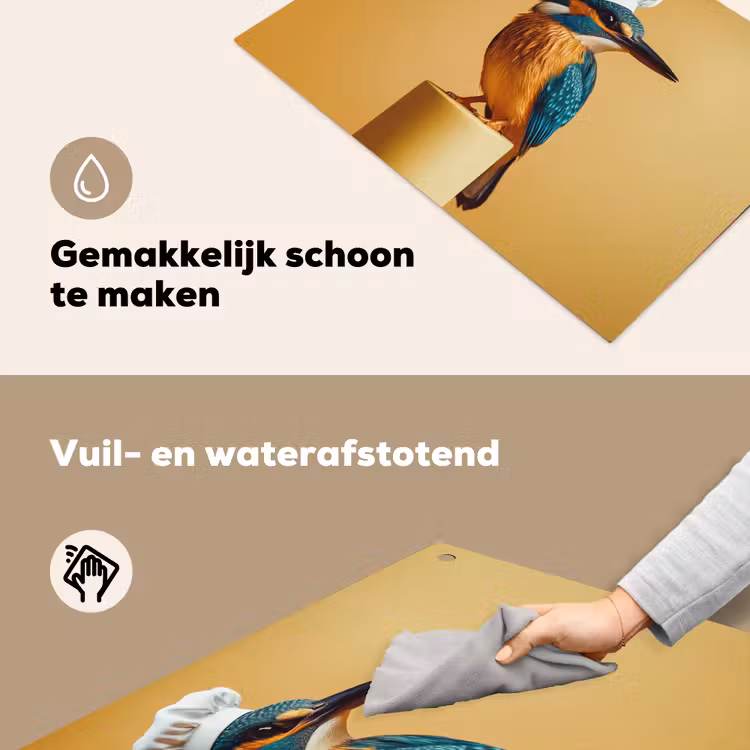 Ijsvogel - Pilaar - Koksmuts - Vogel Inductie beschemer met haakjes klein -ky-schoon-nl