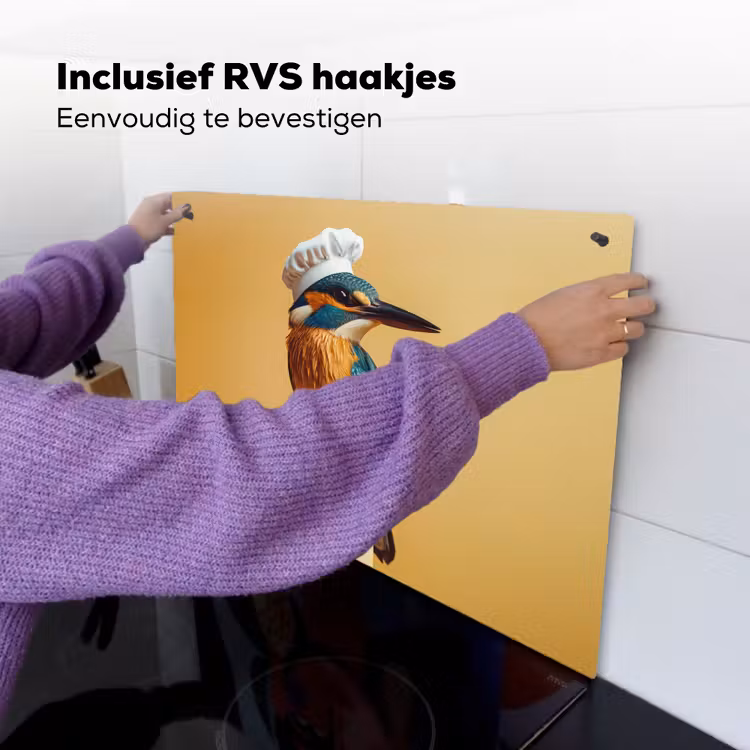 Ijsvogel - Pilaar - Koksmuts - Vogel Inductie beschemer met haakjes klein -ky-ophangen-nl