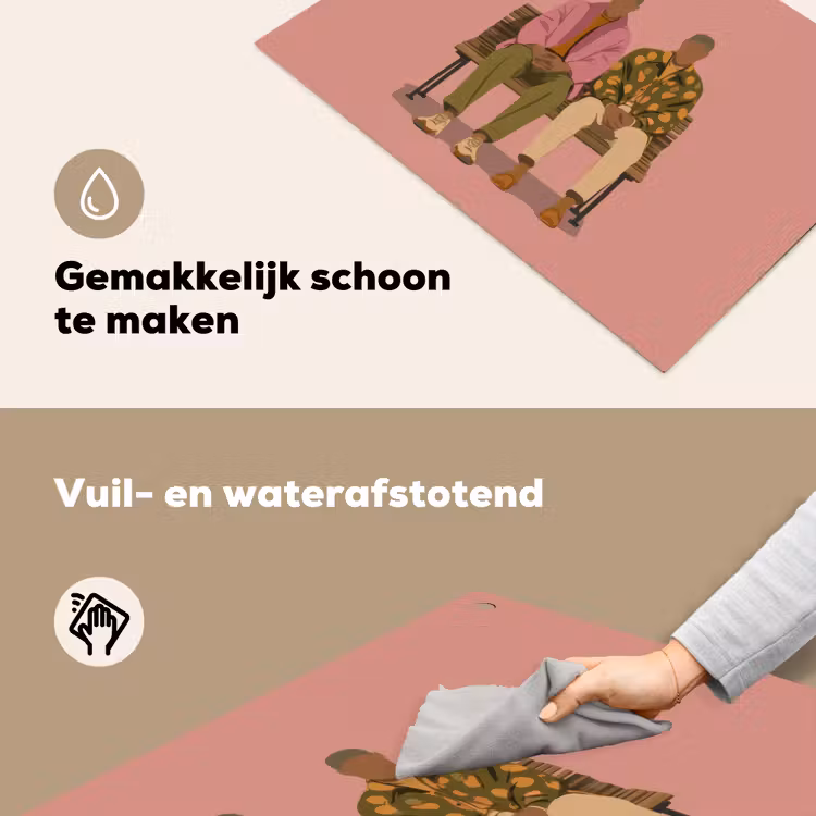 Illustratie - Bankje - Personen - Minimalistisch Inductie beschemer met haakjes klein -ky-schoon-nl