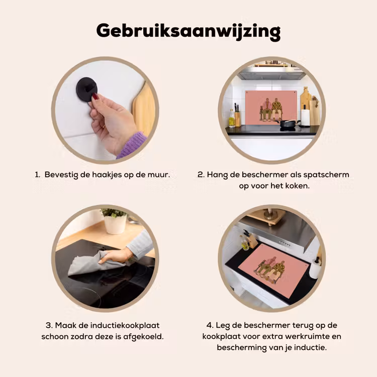 Illustratie - Bankje - Personen - Minimalistisch Inductie beschemer met haakjes klein -ky-gebruik-nl