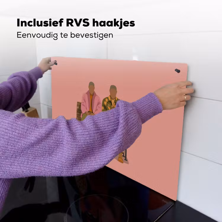 Illustratie - Bankje - Personen - Minimalistisch Inductie beschemer met haakjes klein -ky-ophangen-nl