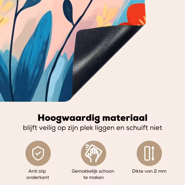 Illustratie - Bloemen - Kleurrijk Inductie beschemer met haakjes klein -ky-onderkant-nl