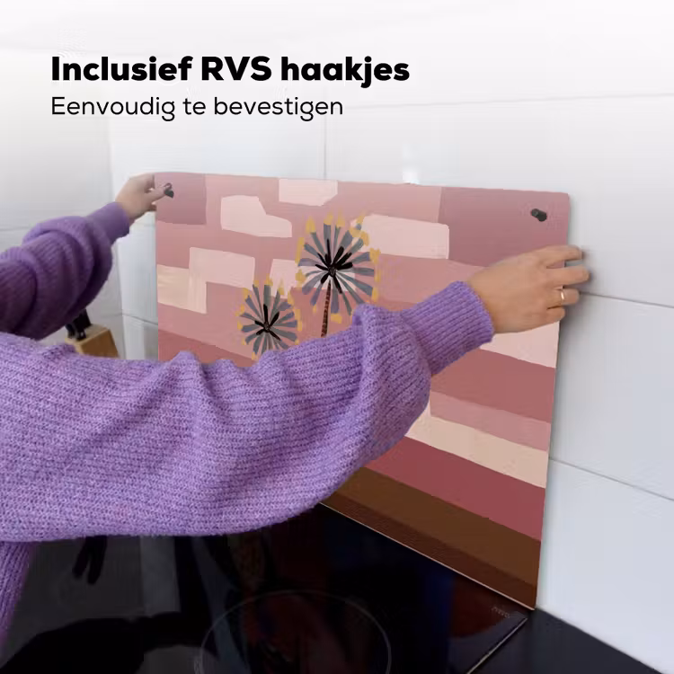 Illustratie - Bloemen - Vlakken - Abstract Inductie beschemer met haakjes klein -ky-ophangen-nl
