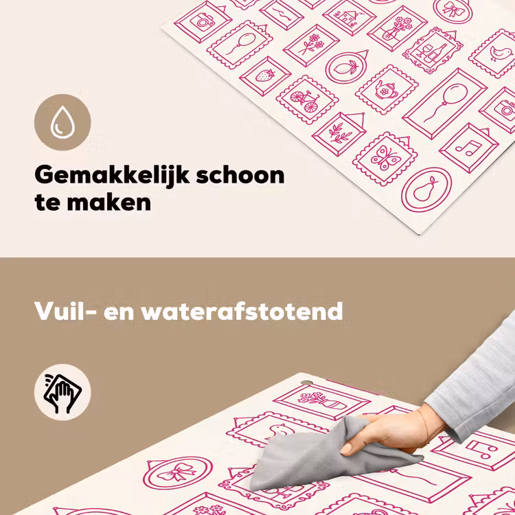 Illustratie - Collectie - Kunst - Minimalistisch - Roze Inductie beschemer met haakjes klein -ky-schoon-nl