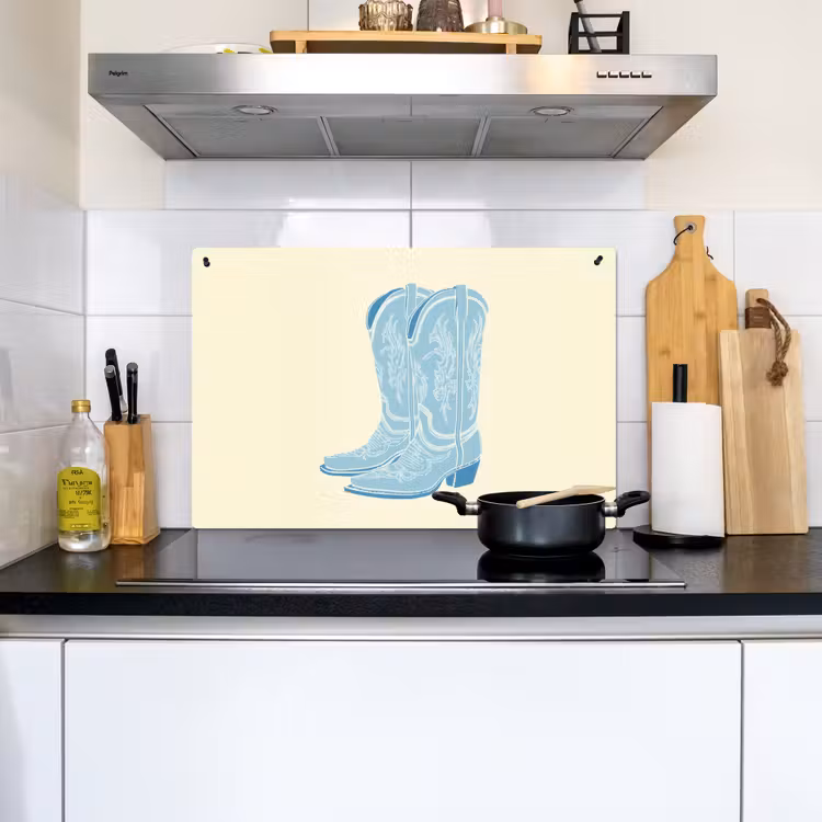 Illustratie - Cowboylaarzen - Patroon Inductie beschemer met haakjes klein -sfeer2
