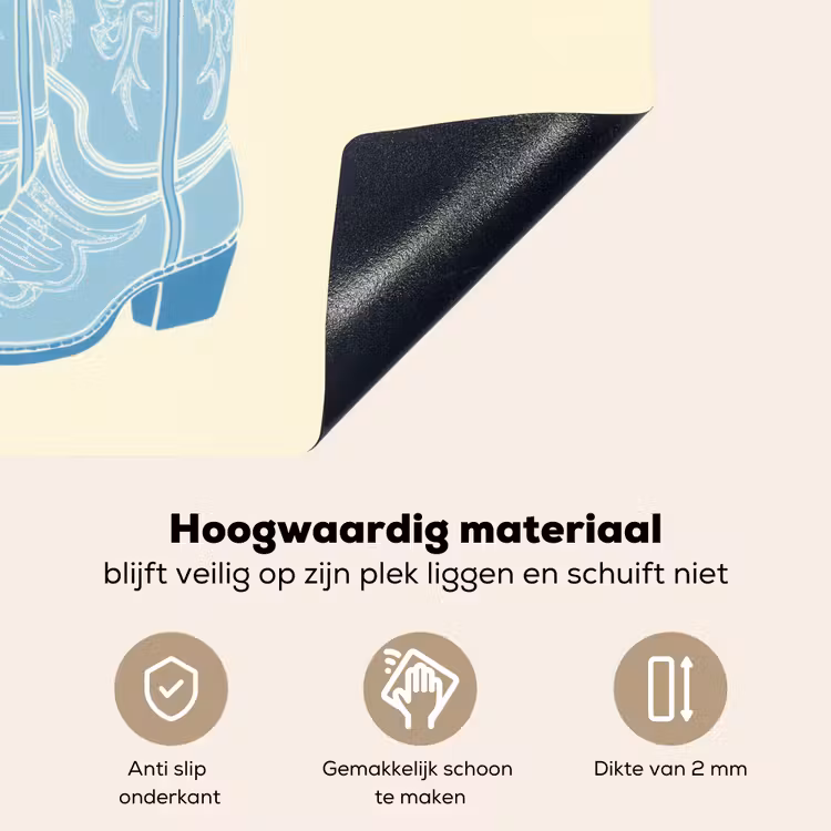 Illustratie - Cowboylaarzen - Patroon Inductie beschemer met haakjes klein -ky-onderkant-nl