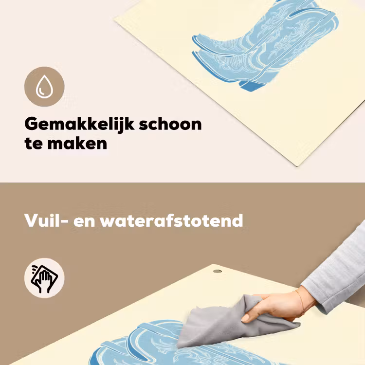 Illustratie - Cowboylaarzen - Patroon Inductie beschemer met haakjes klein -ky-schoon-nl