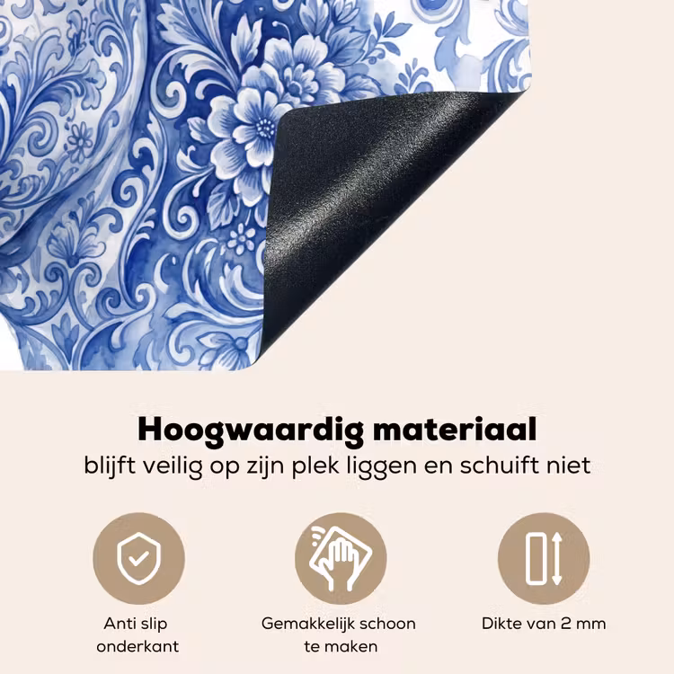 Illustratie - Koe - Blauw Inductie beschemer met haakjes klein -ky-onderkant-nl