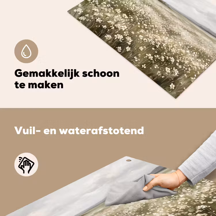 Illustratie - Landschap - Wit Inductie beschemer met haakjes klein -ky-schoon-nl