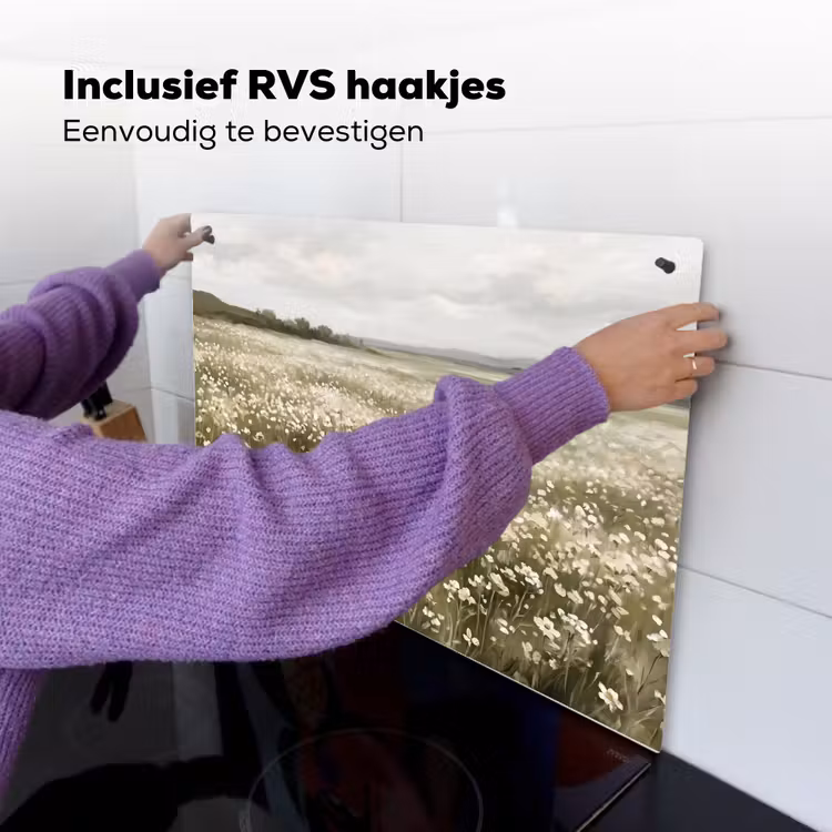 Illustratie - Landschap - Wit Inductie beschemer met haakjes klein -ky-ophangen-nl