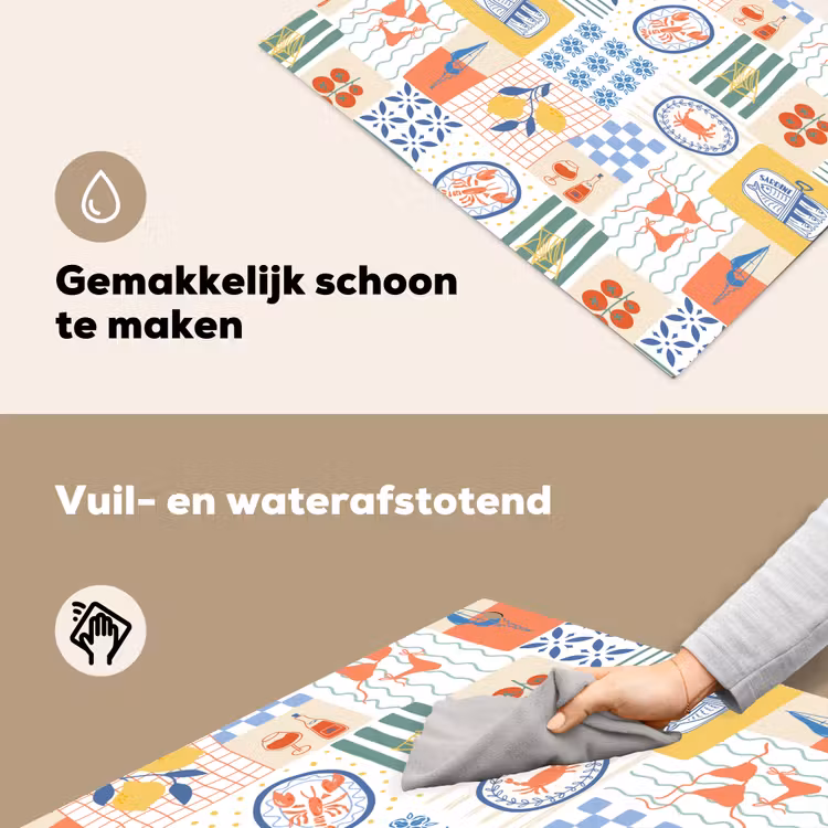 Zee - Sfeer - Mozaïek - Wijn Inductie beschemer met haakjes klein 777 -ky-schoon-nl