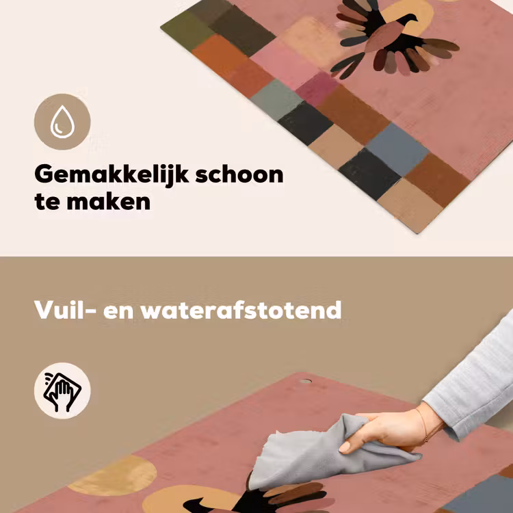 Illustratie - Vogel - Vlakken - Kleurrijk Inductie beschemer met haakjes klein -ky-schoon-nl