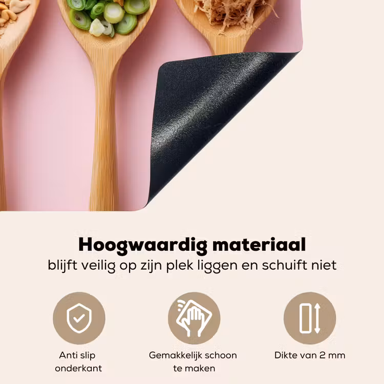 Ingrediënten - Lepels - Hout - Roze Inductie beschemer met haakjes klein -ky-onderkant-nl