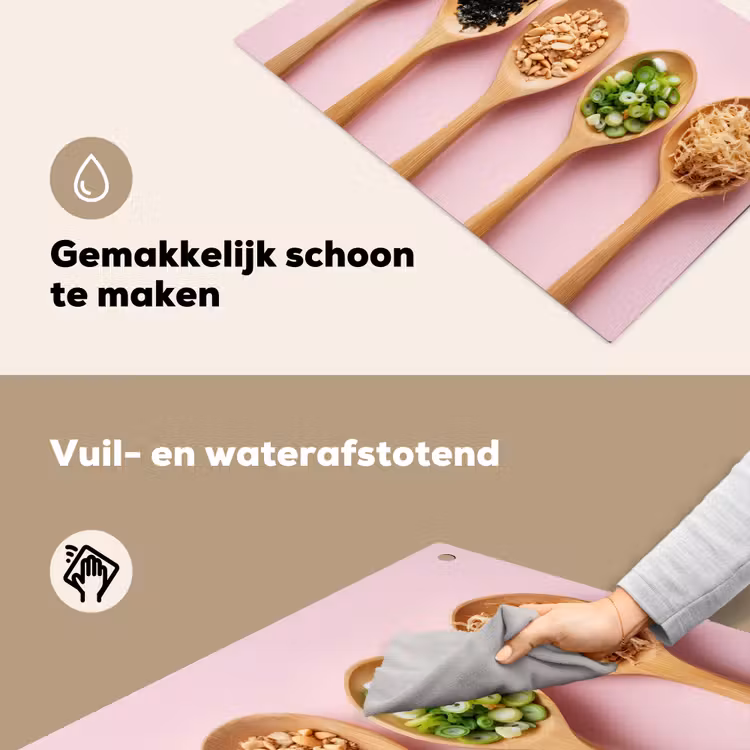 Ingrediënten - Lepels - Hout - Roze Inductie beschemer met haakjes klein -ky-schoon-nl