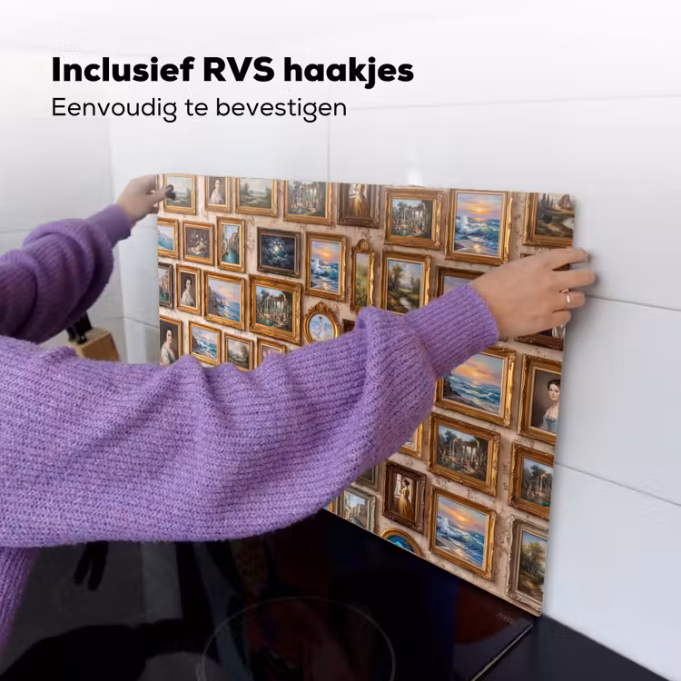Interieur - Kunst - Collectie - Klassiek - Goud Inductie beschemer met haakjes klein -ky-ophangen-nl