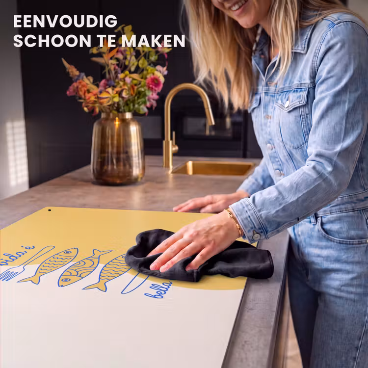Italië - Eten - Citroen - Vis - Grafisch Inductie beschemer met haakjes klein -ky-schoon-nl