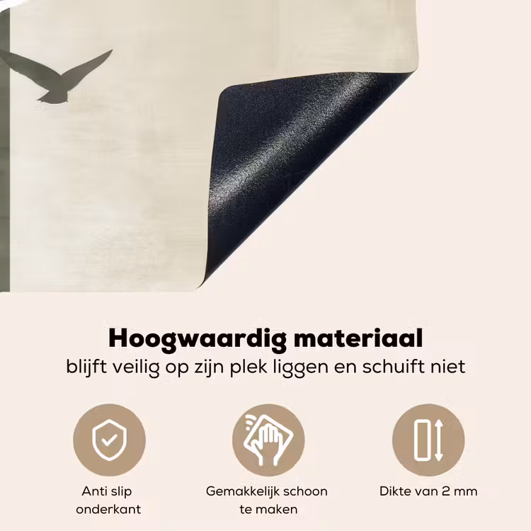 Japandi - Vogel - Groen Inductie beschemer met haakjes klein -ky-onderkant-nl