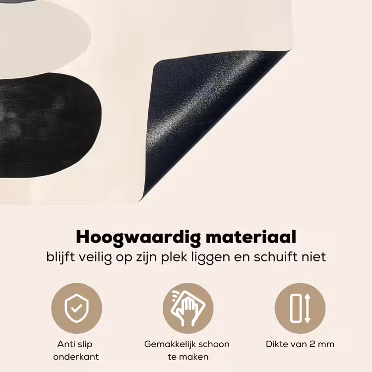Japandi - Wabi sabi - Beige Inductie beschemer met haakjes klein -ky-onderkant-nl
