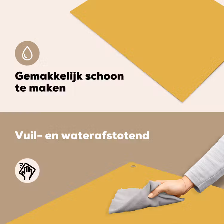 Joyful - Mustard - Geel Inductie beschemer met haakjes klein 777 -ky-schoon-nl