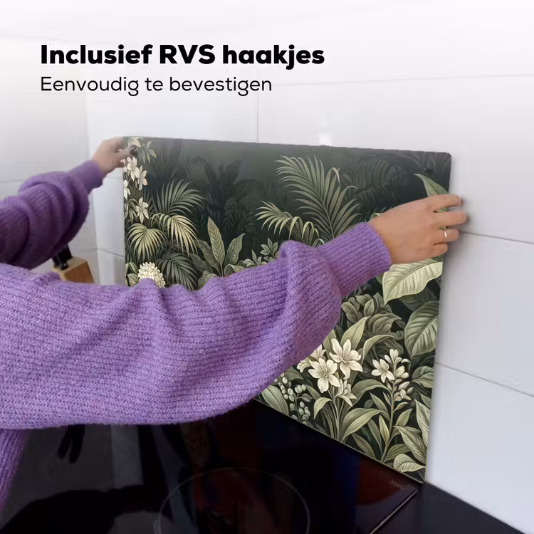 Jungle - Bladeren - Botanisch - Groen Inductie beschemer met haakjes klein -ky-ophangen-nl
