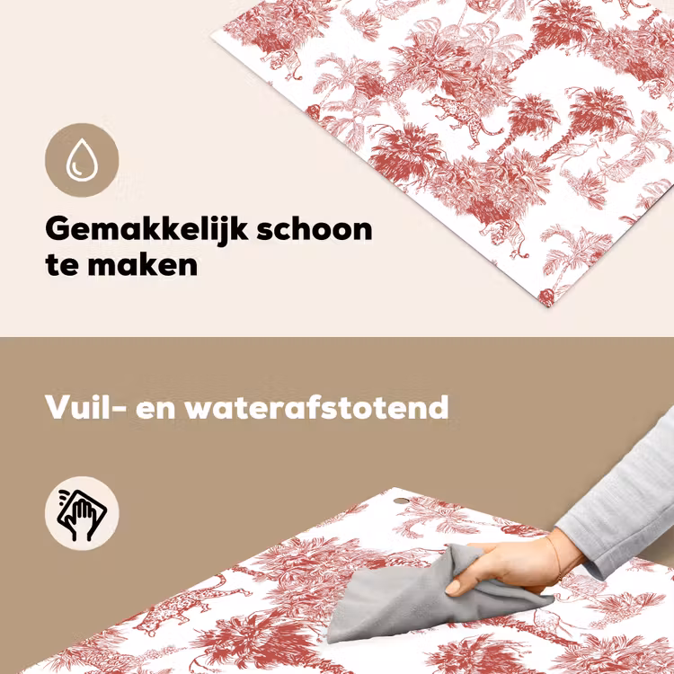Jungle - Natuur - Rood Inductie beschemer met haakjes klein 777 -ky-schoon-nl