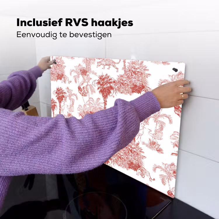 Jungle - Natuur - Rood Inductie beschemer met haakjes klein 777 -ky-ophangen-nl
