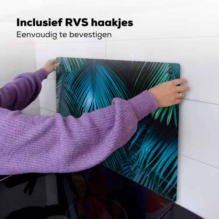 Inductie mat - Jungle - Inductie beschermer - Palmblad - Natuur Inductie beschemer met haakjes klein -ky-ophangen-nl