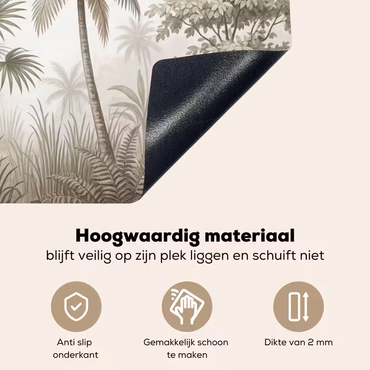 Jungle - Palmbomen - Natuur Inductie beschemer met haakjes klein -ky-onderkant-nl